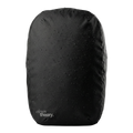 Black backpack with water droplets on a white background, featuring 'eleven theory' branding.